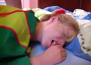 Pigtailed teen blonde enjoys dirty cock riding