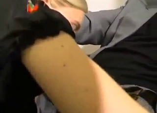 Teen girl gives her uncle a deep blowjob