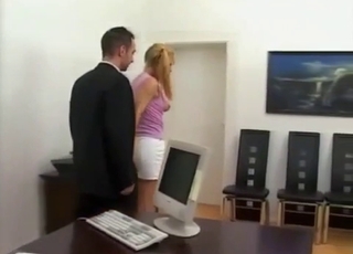 Blonde slowly sucks her brother's boner